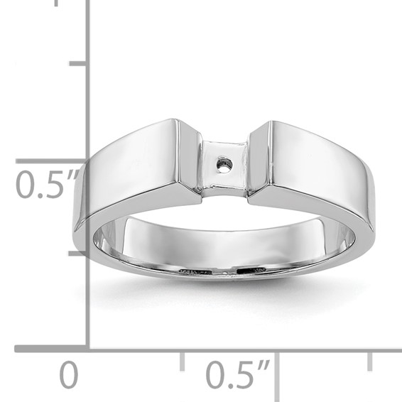 14k White Gold Peg Set 4.5mm Wide Solitaire Engagement Ring Mounting