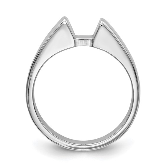 14k White Gold Peg Set 5.5mm Wide Solitaire Engagement Ring Mounting