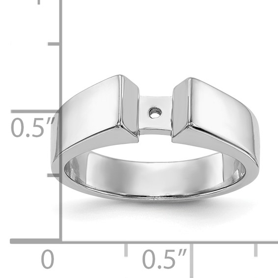 14k White Gold Peg Set 5.5mm Wide Solitaire Engagement Ring Mounting