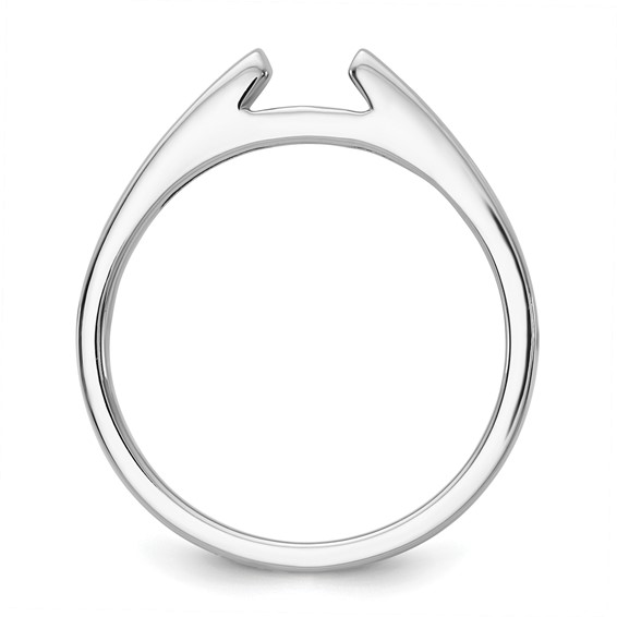 14k White Gold Peg Set 2.4mm Wide Solitaire Engagement Ring Mounting