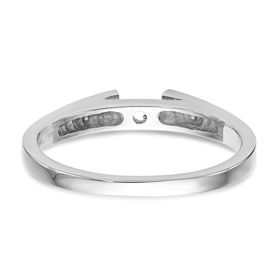 14k White Gold Peg Set 2.4mm Wide Solitaire Engagement Ring Mounting