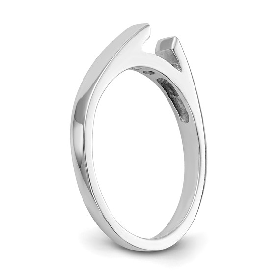 14k White Gold Peg Set 2.4mm Wide Solitaire Engagement Ring Mounting