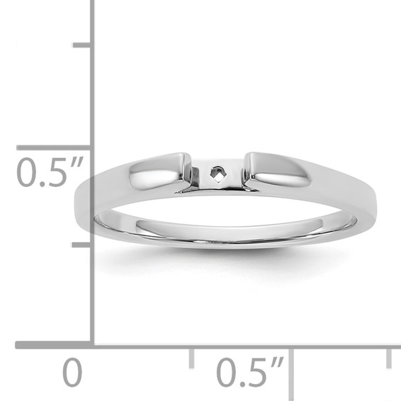 14k White Gold Peg Set 2.4mm Wide Solitaire Engagement Ring Mounting