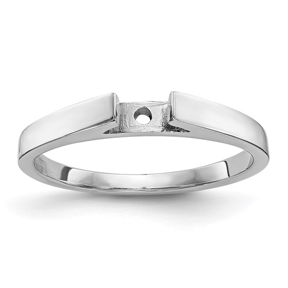 14k White Gold Peg Set 2.4mm Wide Solitaire Engagement Ring Mounting