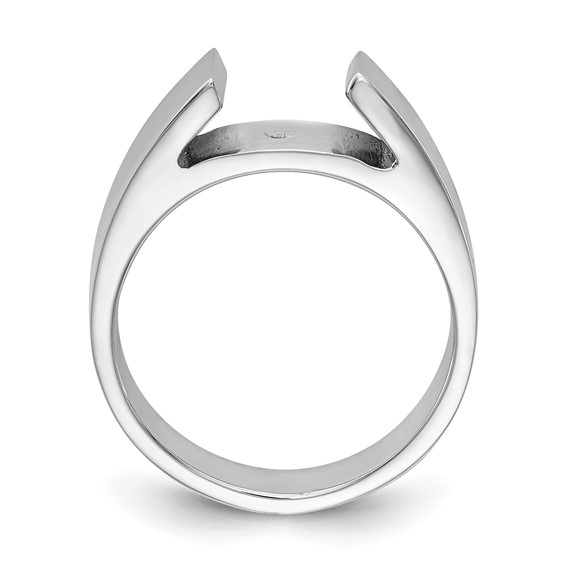 14k White Gold Peg Set 5.5mm Wide Solitaire Engagement Ring Mounting