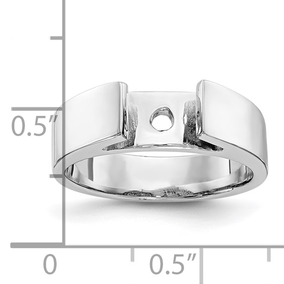 14k White Gold Peg Set 5.5mm Wide Solitaire Engagement Ring Mounting