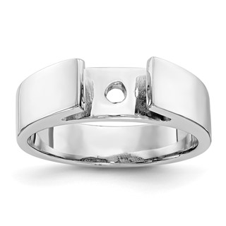 14k White Gold Peg Set 5.5mm Wide Solitaire Engagement Ring Mounting