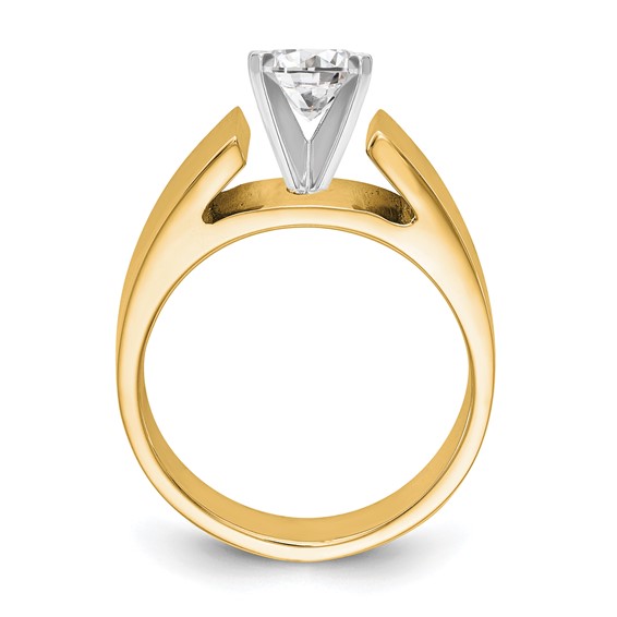 14k Yellow Gold Peg Set Solitaire Engagement Ring Mounting