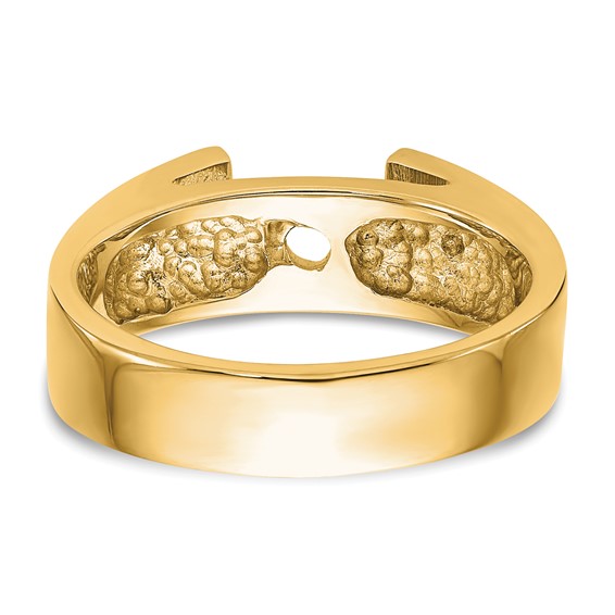 14k Yellow Gold Peg Set Solitaire Engagement Ring Mounting