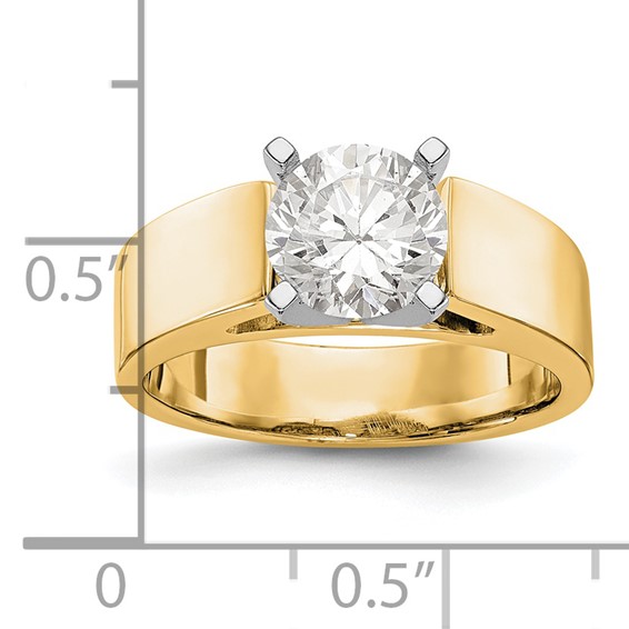 14k Yellow Gold Peg Set Solitaire Engagement Ring Mounting