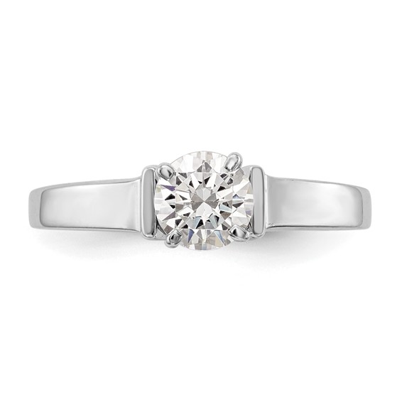 14k White Gold Peg Set 4.3mm Wide Solitaire Engagement Ring Mounting