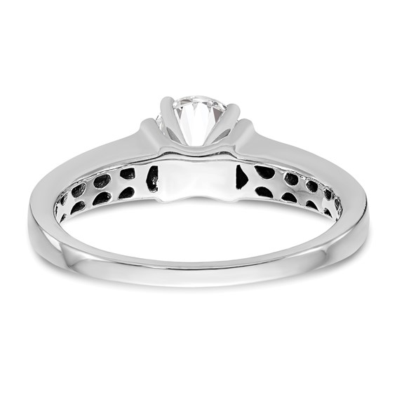 14k White Gold Peg Set 4.3mm Wide Solitaire Engagement Ring Mounting