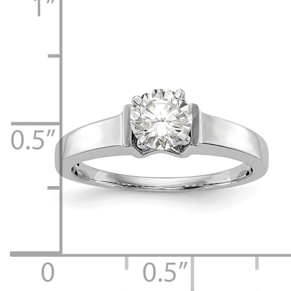 14k White Gold Peg Set 4.3mm Wide Solitaire Engagement Ring Mounting