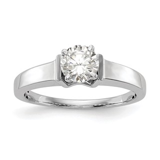 14k White Gold Peg Set 4.3mm Wide Solitaire Engagement Ring Mounting
