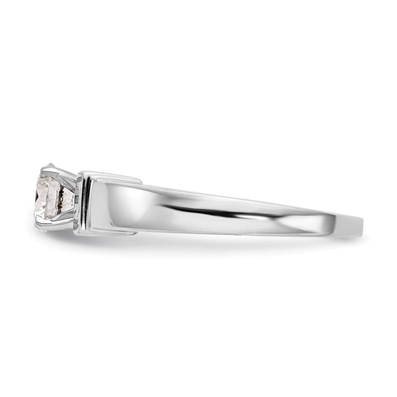 14k White Gold Peg Set 5.00mm Wide Solitaire Engagement Ring Mounting