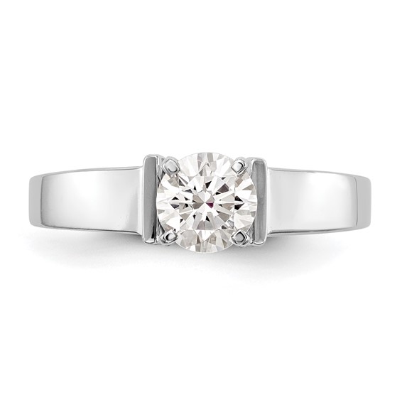 14k White Gold Peg Set 5.00mm Wide Solitaire Engagement Ring Mounting