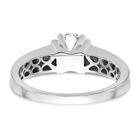 14k White Gold Peg Set 5.00mm Wide Solitaire Engagement Ring Mounting