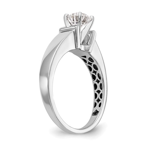 14k White Gold Peg Set 5.00mm Wide Solitaire Engagement Ring Mounting