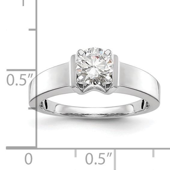 14k White Gold Peg Set 5.00mm Wide Solitaire Engagement Ring Mounting