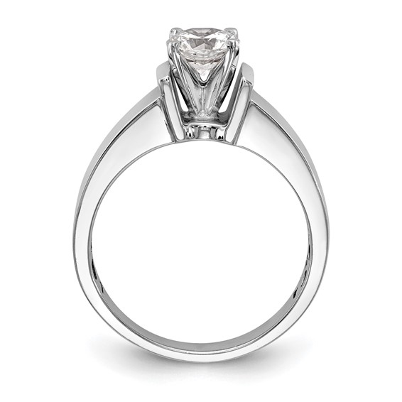 14k White Gold Peg Set 5.5mm Wide Solitaire Engagement Ring Mounting