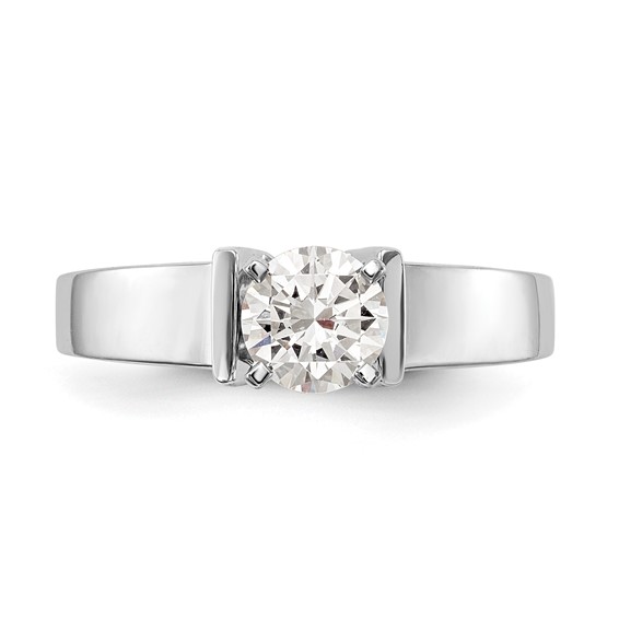 14k White Gold Peg Set 5.5mm Wide Solitaire Engagement Ring Mounting