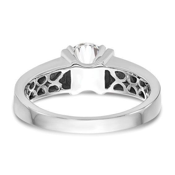 14k White Gold Peg Set 5.5mm Wide Solitaire Engagement Ring Mounting