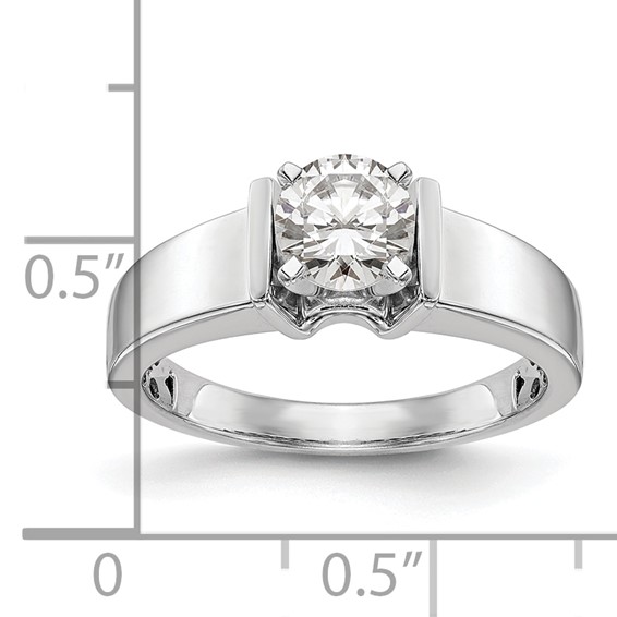 14k White Gold Peg Set 5.5mm Wide Solitaire Engagement Ring Mounting