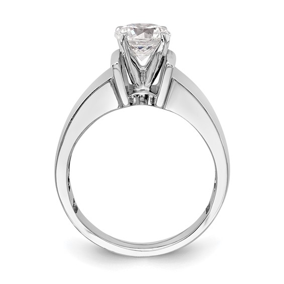 14k White Gold Peg Set 7.2mm Wide Solitaire Engagement Ring Mounting