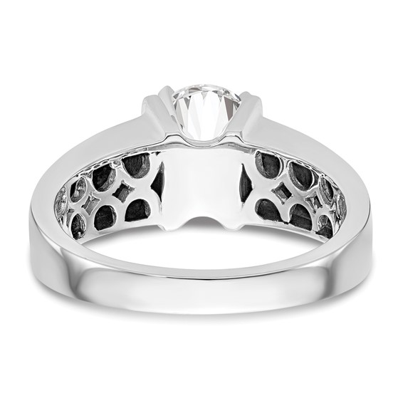 14k White Gold Peg Set 7.2mm Wide Solitaire Engagement Ring Mounting