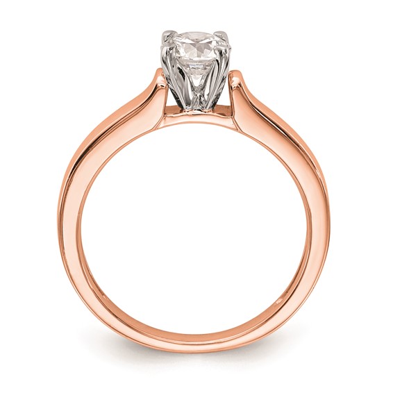 14k Rose Gold Peg Set 3.00mm Wide Solitaire Engagement Ring Mounting