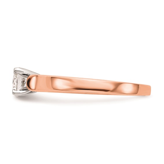 14k Rose Gold Peg Set 3.00mm Wide Solitaire Engagement Ring Mounting