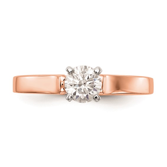 14k Rose Gold Peg Set 3.00mm Wide Solitaire Engagement Ring Mounting