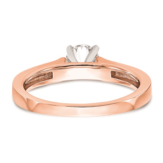 14k Rose Gold Peg Set 3.00mm Wide Solitaire Engagement Ring Mounting