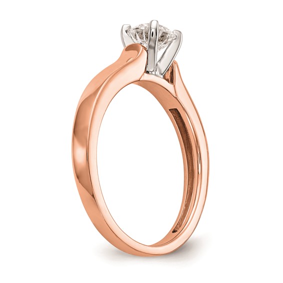14k Rose Gold Peg Set 3.00mm Wide Solitaire Engagement Ring Mounting