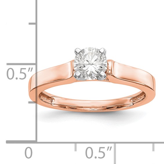 14k Rose Gold Peg Set 3.00mm Wide Solitaire Engagement Ring Mounting