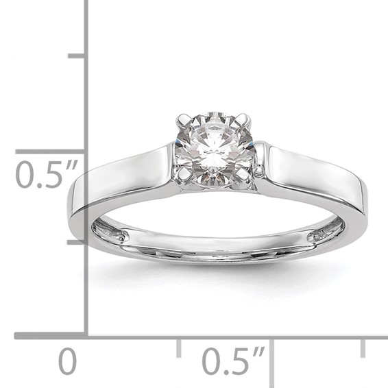 14k White Gold Peg Set 3.00mm Wide Solitaire Engagement Ring Mounting