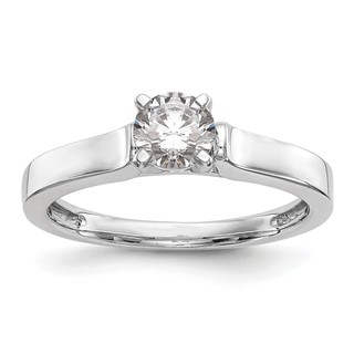 14k White Gold Peg Set 3.00mm Wide Solitaire Engagement Ring Mounting