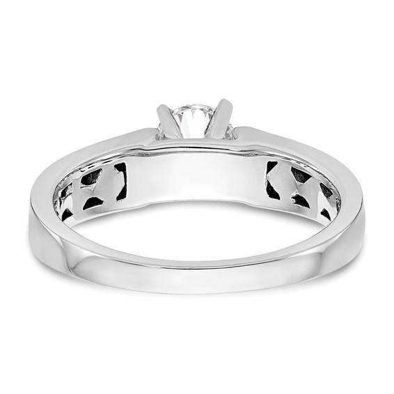 14k White Gold Peg Set 4.5mm Wide Solitaire Engagement Ring Mounting