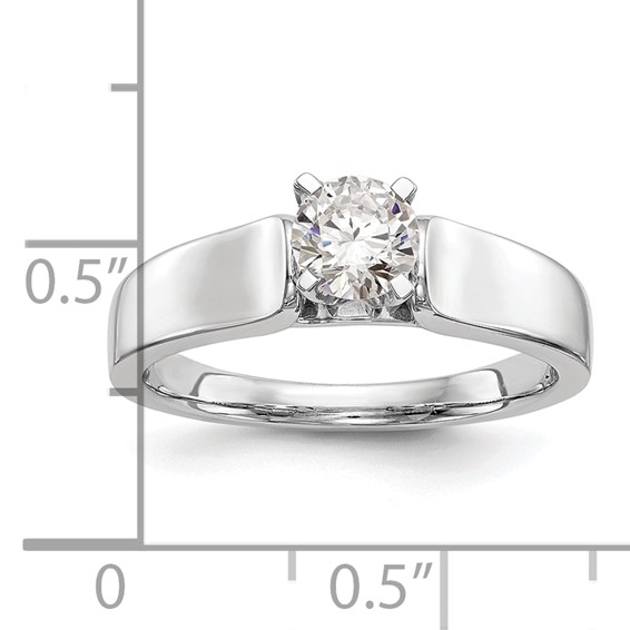 14k White Gold Peg Set 4.5mm Wide Solitaire Engagement Ring Mounting