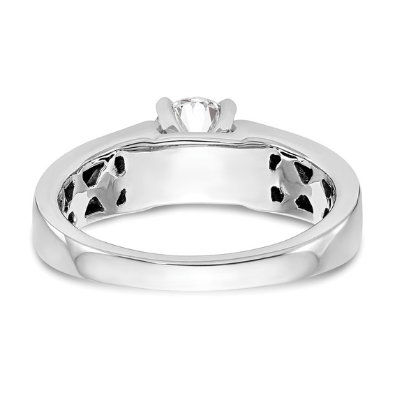 14k White Gold Peg Set 5.2mm Wide Solitaire Engagement Ring Mounting