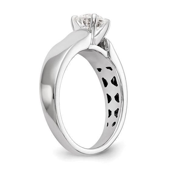 14k White Gold Peg Set 5.2mm Wide Solitaire Engagement Ring Mounting