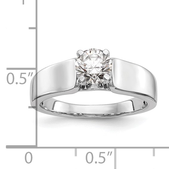 14k White Gold Peg Set 5.2mm Wide Solitaire Engagement Ring Mounting