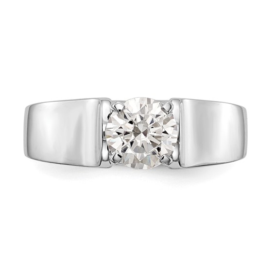 14k White Gold Peg Set 6.5mm Wide Solitaire Engagement Ring Mounting