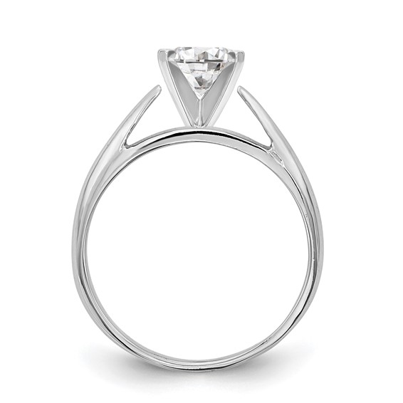 14k White Gold Peg Set Solitaire Engagement Ring Mounting