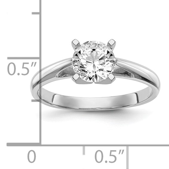 14k White Gold Peg Set Solitaire Engagement Ring Mounting