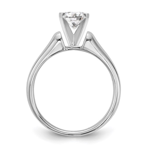 14k White Gold Peg Set 3.8mm Solitaire Engagement Ring Mounting