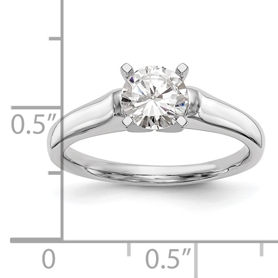 14k White Gold Peg Set 3.8mm Solitaire Engagement Ring Mounting