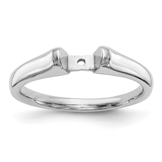 14k White Gold Peg Set 3.1mm Solitaire Engagement Ring Mounting