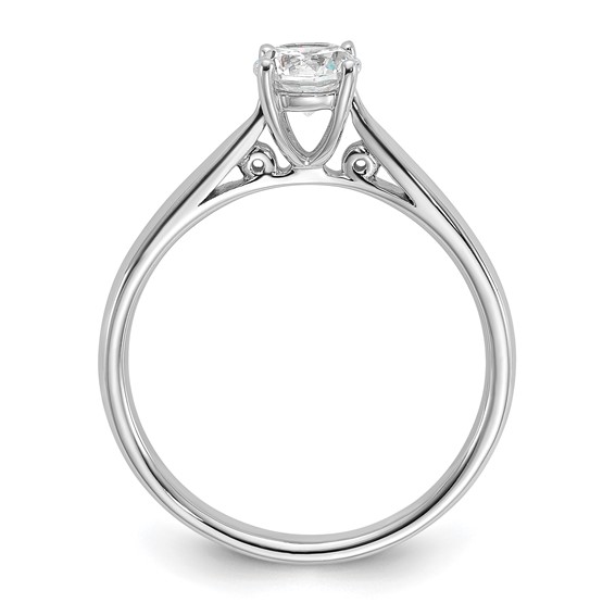 14k White Gold Peg Set 5.00mm Solitaire Engagement Ring Mounting