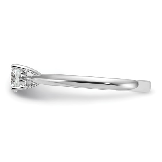14k White Gold Peg Set 5.00mm Solitaire Engagement Ring Mounting